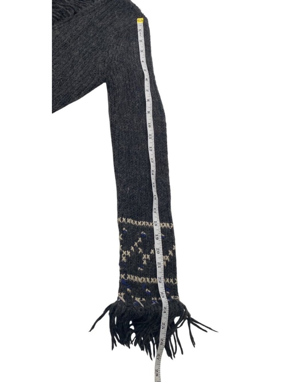 Free People vintage Y2K Fringe Open Cardigan Sweater L Wool Blend Boho Embroider - Picture 10 of 10